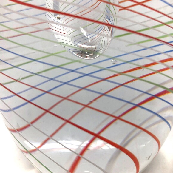 Dynasty Gallery Latticino Swirl Large Controlled Bubble Multicolor Paperweight - Picture 10 of 10